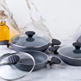 Meşeler Granit 3’lü Omlet Set -Gri