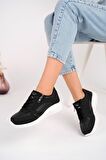 Muggo Asel Garantili Kadın Ortopedik Günlük Bağcıklı Yandan Fermuarlı Rahat Sneaker Spor Ayakkabı