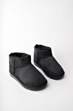 Muggo SNOW Garantili Unisex Çocuk Kalın Taban İçi Tüylü Günlük Mini Yarım Bot