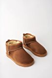 Muggo SNOW Garantili Unisex Çocuk Kalın Taban İçi Tüylü Günlük Mini Yarım Bot