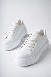 Muggo SAMBA Garantili Kadın Günlük Yüksek Taban Bağcıklı Sneaker Spor Ayakkabı