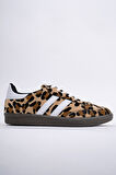 Muggo LEOPARD Garantili Kadın Ortopedik Günlük Bağcıklı Yürüyüş Leopar Desenli Sneaker Spor Ayakkabı