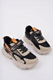 Muggo PANTER Kalın Taban Cırtlı ve Bağcıklı Unisex Çocuk Sneaker Spor Ayakkabı