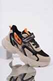 Muggo PANTER Kalın Taban Cırtlı ve Bağcıklı Unisex Çocuk Sneaker Spor Ayakkabı
