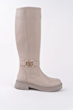 Muggo AVENTRA Kemer ve Toka Detaylı Fermuarlı Kadın Çizme