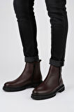 Muggo CHELSEY Hakiki Deri Çift Fermuarlı Erkek Kışlık Bot