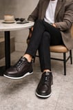Muggo REİD Hakiki Deri Erkek Kalın Taban Bağcıklı Günlük Casual Sneaker