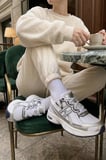 Muggo HYNEX Kadın Kalın Taban Bağcıklı Günlük Sneaker Spor Ayakkabı