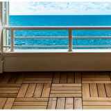 SUNSOE Fin Çamı Balkon Bahçe Ahşap Yer Döşemesi Karo Deck 30x30 cm - 1 Adet (0,09m2)