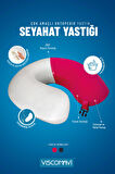 Ortopedik Visco Seyahat Yastığı Boyun Yastığı Visco Yastık Boyunluk Pembe