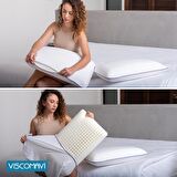 CUNDA İKİ YÜZEYİ FARKLI SERTLİKTE ORTOPEDİK VISCO YASTIK 60X40X15 CM