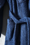 Tuwa Unisex Pamuklu L Beden Tekli Bornoz Seti - Mavi