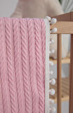 %100 Pamuk Cherry Bebek Battaniyesi Pamuklu Pike 100x120 - Pembe