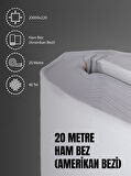%100 Pamuk 46 Tel Amerikan Bezi Ham Bez Punch Kumaş - Beyaz 2000x220 cm