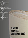 %100 Pamuk 46 Tel Amerikan Bezi Ham Bez Punch Kumaş - Krem 500x220 cm