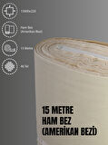 %100 Pamuk 46 Tel Amerikan Bezi Ham Bez Punch Kumaş - Krem 1500x220 cm