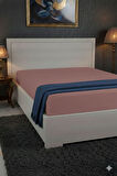 %100 Pamuk Ranforce Premium King Size Lastikli Çarşaf - Pudra