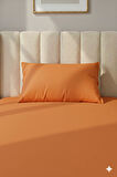 %100 Pamuk Ranforce Premium Tek Kişilik Lastikli Çarşaf Seti - Turuncu