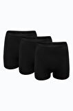 Kadın 3 lü Siyah İz Yapmayan Modal Yüksek Bel Boxer 3M108