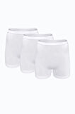 Kadın 3 lü Beyaz İz Yapmayan Modal Yüksek Bel Boxer 3M108