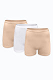 Kadın 3 lü Siyah İz Yapmayan Modal Yüksek Bel Boxer 3M108