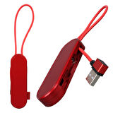 Ayt Powermaster PM-25904 Kırmızı 3in1 Type C- Lightning Micro Usb Manyetik Uç Taşınabilir Şarj Data Kablosu