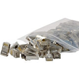 Powermaster Pm-2334 Metal RJ45 Cat5 İnternet Jack Metal Uç 8P 8C 100 Lü Paket Ethernet Soketi
