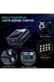 KOBB KB420 12Volt / Şarjlı Li-ion 150 PSI Taşınabilir Dijital Basınç Göstergeli Led Aydınlatmalı Akıllı Lastik Şişirme Pompası + SOS