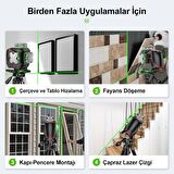 KOBB KBL36G Profesyonel Li-ion Şarjlı 4X360⁰ LCD Ekran Otomatik Hizalamalı Yeşil Çapraz Çizgi Lazer Distomat + Uzaktan Kumanda + Taşıma Çantası
