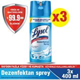 Lysol Dezenfektan Sprey Temizliğin Esintisi 3'lü, Yüzeyler için, 3x400 ml