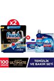 Finish Quantum 100 Yıkama Tablet Bulaşık Makinesi Deterjanı 2x50 Adet & Temizlik Bakım Seti