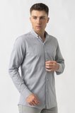 White Stone Aarburg g45044 Pamuklu Regular Fit Oxford Gömlek  Gri 