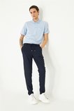 Lacivert Modern Kesim Bağcıklı Smart Casual Jogger Pantolon