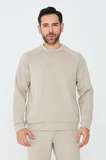 Bej Pamuklu Erkek Basic Sweatshirt