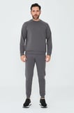 Koyu Gri Pamuklu Erkek Basic Sweatshirt
