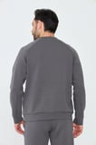 Koyu Gri Pamuklu Erkek Basic Sweatshirt
