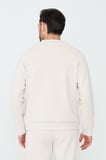 Kırık Beyaz Pamuklu Erkek Basic Sweatshirt