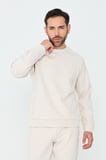 Kırık Beyaz Pamuklu Erkek Basic Sweatshirt
