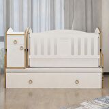Garaj Home Tuana Gold Şeritli Yavru Yataklı Beyaz Standart Beşik