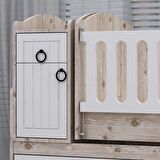 Garaj Home Sude Siyah Kulplu Çocuk Odasına Dönüşen Beyaz Kahverengi Standart Beşik
