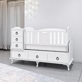 Garaj Home Elfin Siyah Kulplu Sallanır Beyaz Standart Beşik