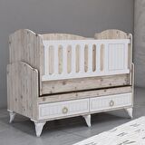 Garaj Home Defne Gold Kulplu Sallanır Beyaz Kahverengi Standart Beşik
