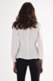 Beyaz Beli Bağlama Detaylı  Bluz 0806546.15