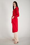 Kırmızı Krep Belden Kuşaklı Kimono 0107121.08