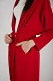 Kırmızı Krep Belden Kuşaklı Kimono 0107121.08