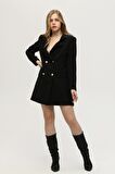 Siyah Astarlı Düğme Kapamalı Blazer Ceket 0105123.01