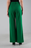 Yeşil Yüksek Bel Pileli Palazzo Pantolon 0102066.07