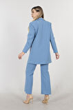 Bebe Mavi Crop Pantolon Ceket Üçlü Takım 0106308.449