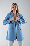 Bebe Mavi Astarlı Düğme Kapamalı Blazer Ceket 0105123.449