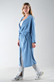 Bebe Mavi Krep Belden Kuşaklı Kimono 0107121.449